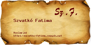 Szvatkó Fatima névjegykártya