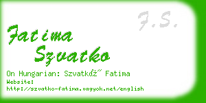 fatima szvatko business card